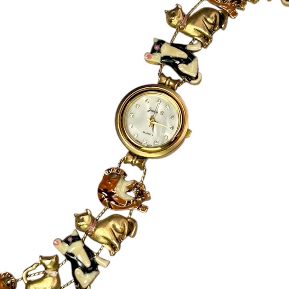 Vintage 1970s Jennie B Cat Slider Charm Watch